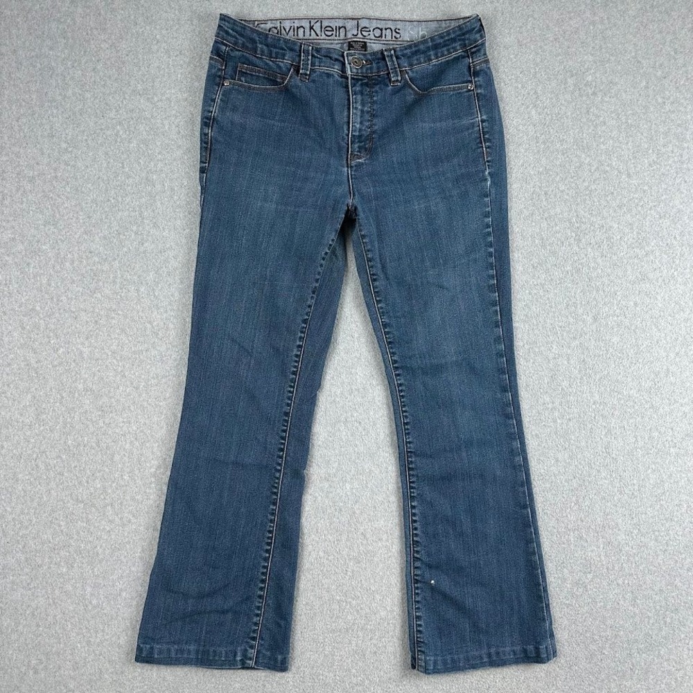 Calvin Klein Jeans Womens Bootcut Denim Pants Blue Wash Size 30 10 Western Rodeo